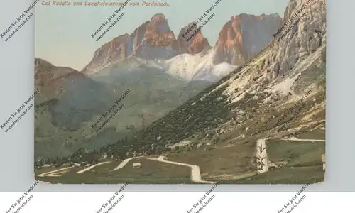 I 32020 BUCHENSTEIN, Blick vom Pordoijoch auf Col Rodella und Langkofelgruppe
