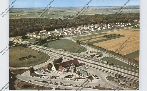 8874 LEIPHEIM, Autobahn-Rasthaus, Luftaufnahme 1964