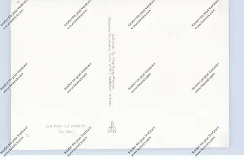 0-4414 WÖRLITZ, Der Park zu Wörlitz, Der Stein, Deutscher Kunst Verlag, vorderseitig Kleberest