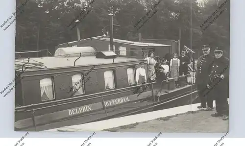 BINNENSCHIFFE - Niederlande, "DELPHIN" - Rotterdam, Besatzung Familie, Zollbeamte, Photo-AK