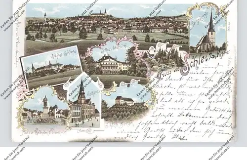 0-6550 SCHLEIZ, Lithographie 1898, 8 Ansichten