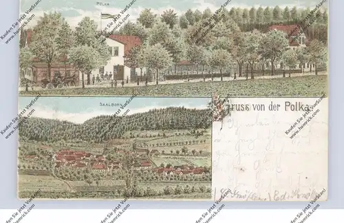 0-5304 BLANKENHAIN - SAALBORN, Lithographie, Gruss von der Polka