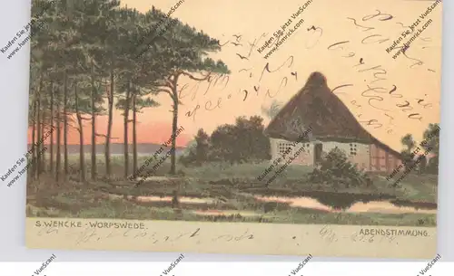 2862 WORPSWEDE, Künstler-Karte Sophie Wencke, "Abendstimmung", 1904, Podgörz - Gerdauen befördert
