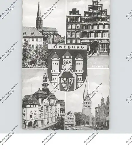 2120 LÜNEBURG, Rathaus, Am Sande, Kirchen, Stadtwappen, 1957