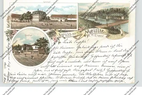 0-6519 WÜNSCHENDORF - MEILITZ, Lithographie, Gasthof, Kammergut, Elster-Eisenbahnbrücke