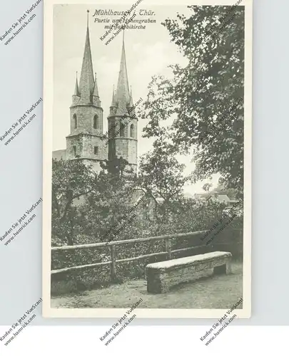 0-5700 MÜHLHAUSEN, Partie am Hohengraben mit Jakobikirche