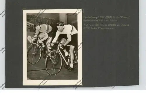 RADSPORT / CYCLISME - MALITZ (DDR) - FOUSEK (TSCHECHIEN), Fliegerrennen Berlin 1955, 7 x 9 cm