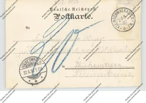 0-5804 FRIEDRICHRODA, Lithographie 1897, Gruss vom Heuberg, Heuberghaus, Hotel Kurhaus Tabarz, Tabarz, Friedrichroda