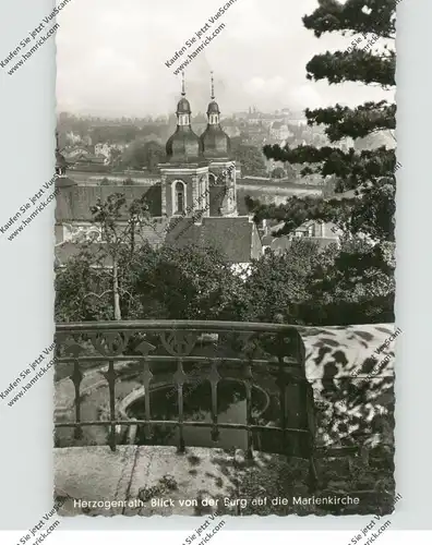5120 HERZOGENRATH, Blick von der Burg, Marienkirche, 1957
