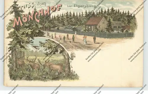 0-6303 BAD ELGERSBURG, Lithographie, Gruß vom Mönchhof