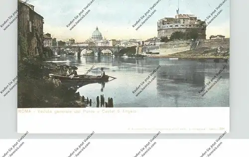 I 00100 ROMA, Veduta generale del Ponte e Castel S. Angelo, ca. 1905