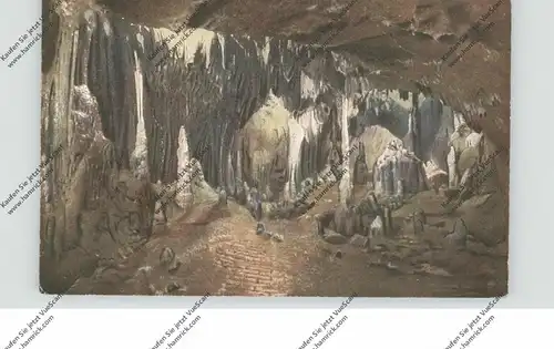 5860 ISERLOHN - GRÜNE, Dechenhöhle, Säulenhalle, Henne und Hund