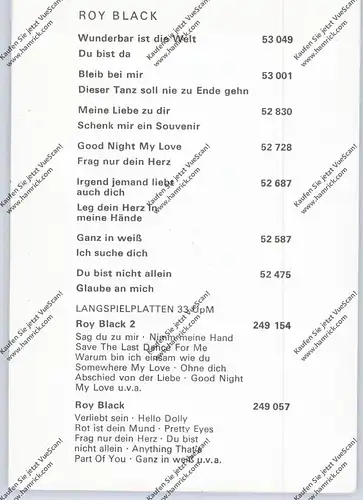 POP - MUSIC - ROY BLACK, Orig. Autogramm