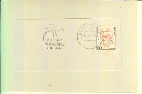 SPORT - RADSPORT - Tour de France 2002 im Saarland, Werbe-Stempel