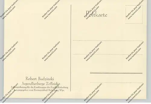 WESTPREUSSEN - ZOLLNICK / SOLNIKI (Rosenberg), Jugendherberge, Künstler-Karte Robert Budzinski,