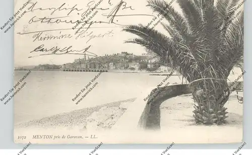 F 06500 MENTON, pris de Garavan, Louis Levy # 1072