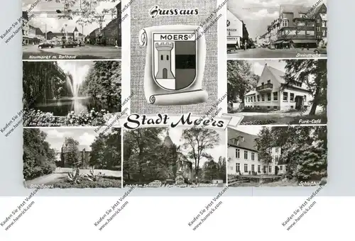 4130 MOERS, Park-Cafe, Steinstrasse, Schloßhof, Denkmal, Neumarkt, Stadtwappen..1965