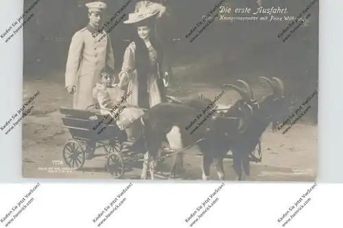 MONARCHIE - DEUTSCHLAND, Kronprinzenpaar, Prinz Wilhelm, Ziegenkarren