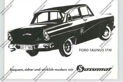 AUTO - FORD TAUNUS 17 M Werbekarte 1962