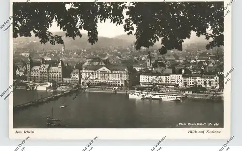5400 KOBLENZ, Blick auf Koblenz, 1950, franz. Militärpost, Verlag Kratz # 484