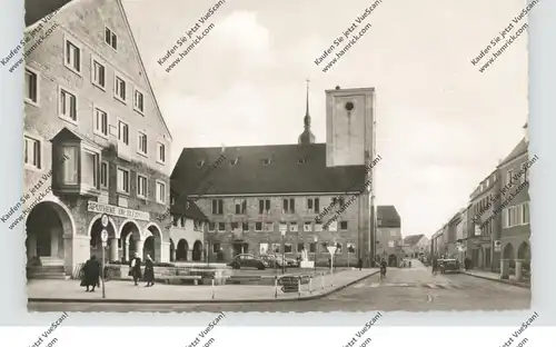 7180 CRAILSHEIM, Apotheke Dr. Blezinger, Rathaus, VW-Käfer, 1957