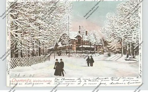 0-9000 CHEMNITZ, Waldschänke im Schnee, 1905