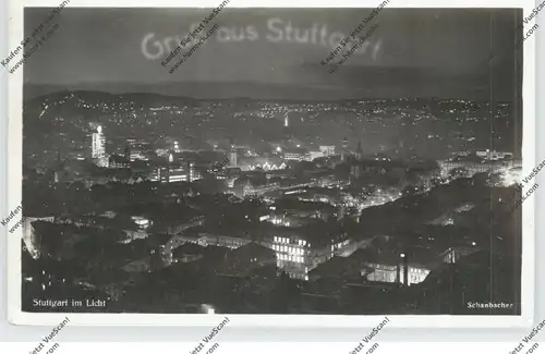 7000 STUTTGART, Im Licht, bei Nacht, 1933