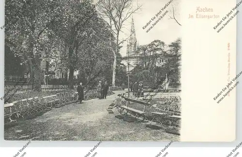 5100 AACHEN, Im Elisengarten, belebte Szene, ca. 1905, Stengel