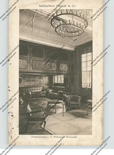 6200 WIESBADEN - BIEBRICH, Henkell Sektkellerei, Empfangssaal, Kneipecke, 1913