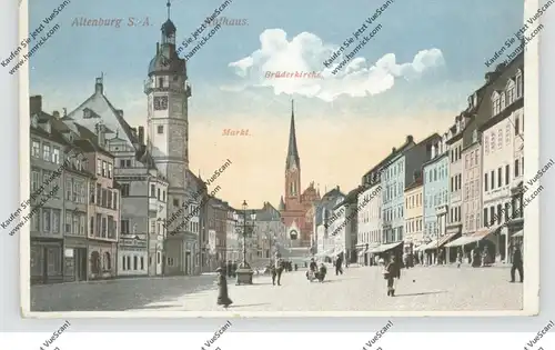 0-7400 ALTENBURG, Markt, Rathaus, Brüderkirche