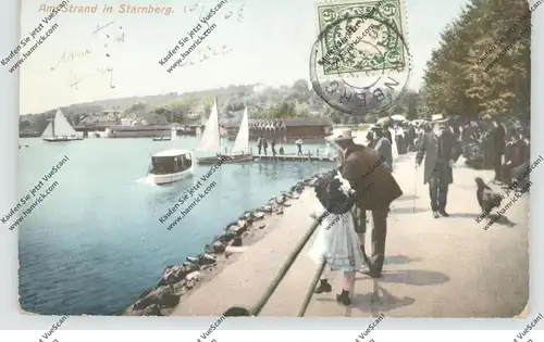 8130 STARNBERG, Am Strand in Starnberg, 1918, belebte Szene