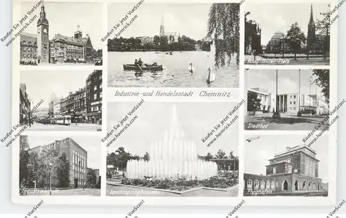 0-9000 CHEMNITZ, Flughafen, Adolf-Hitler-Platz, Stadtbad, Industrieschule.....