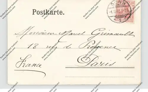 BINNENSCHIFFE - RHEIN, Baggerschiff vor Bonn, 1902