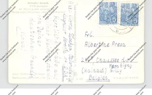 0-9156 OELSNITZ, VVN-Denkmal, Bergabeiter-Clubhaus.., 1956, kl. Druckstelle