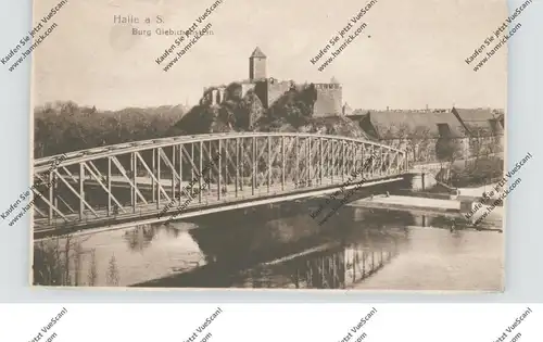 0-4000 HALLE / Saale, Saalebrücke, Burg Giebichenstein, 1919