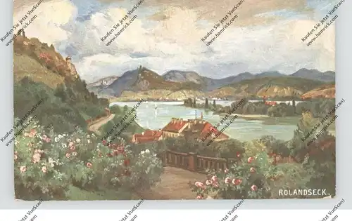 5480 REMAGEN - ROLANDSECK, Künstler-Karte, Gedicht vom Rhein, Hoursch & Bechstedt