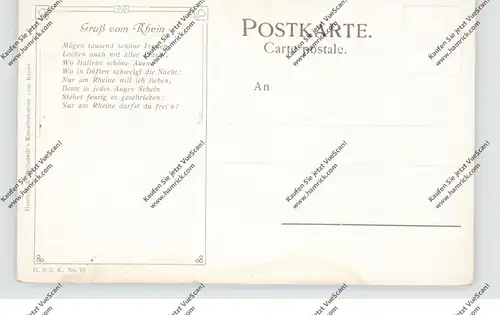 5480 REMAGEN - ROLANDSECK, Künstler-Karte, Gedicht vom Rhein, Hoursch & Bechstedt