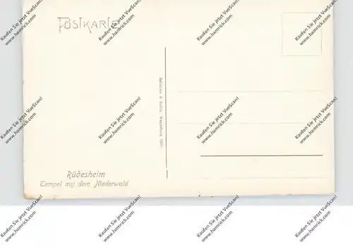 6220 RÜDESHEIM - NIEDERWALD, Tempel auf dem Niederwald, 1908, handcoloriert