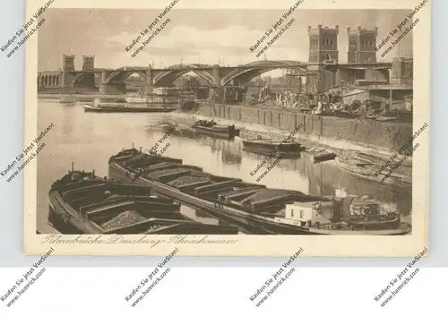 4100 DUISBURG - RHEINHAUSEN, Rheinbrücke, Frachtschiffe