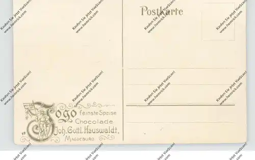 0-3000 MAGDEBURG, Werbe-Karte Togo, Hauswaldt-Schokolade, Künstler-Karte Hoffmann - Fallersleben
