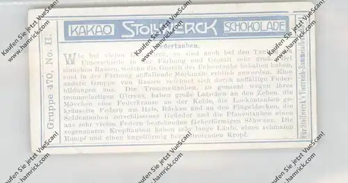 SAMMELBILD - STOLLWERCK - Gruppe 470, No. II, Federtauben