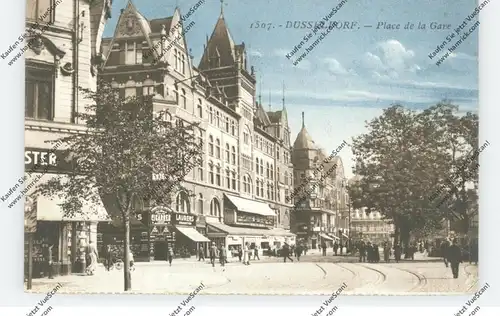 4000 DÜSSELDORF, Bahnhofsplatz / Place de la Gare, 20er Jahre, franz. Besetzung