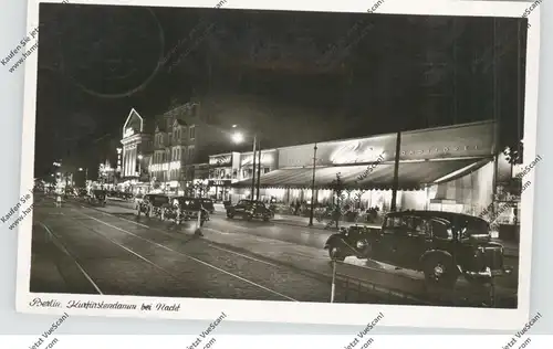 1000 BERLIN - CHARLOTTENBURG, Kurfürstendamm bei Nacht, Oldtimer, 1952