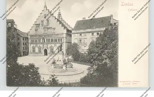 8990 LINDAU, Rathaus, Gasthof Zur Sonne, ca. 1905, Stengel