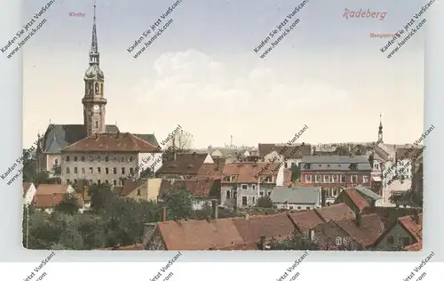 0-8142 RADEBERG, Kirche, Hauptstrasse und Umgebung