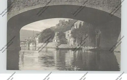 6550 BAD KREUZNACH, Partie an der Kaiser-Wilhelm-Brücke, 1912, Does & Söhne