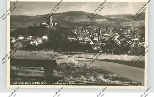 5300 BONN - BAD GODESBERG, Blick vom Katharinenhof auf Godesberg / Godesburg