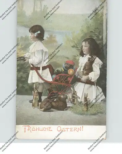 OSTERN - Mädchen mit Hasen, ca. 1910