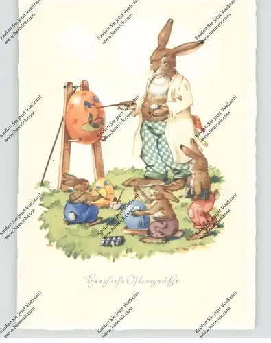 OSTERN - Eier bemalende Hasen