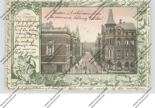 2390 FLENSBURG, Rathausstrasse, 1901, dekorativ, Eckmangel